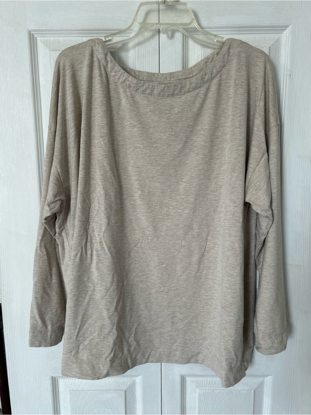 J. Jill Relaxed Long-Sleeve 3/4 sleeves Tee in Light Taupe Heather